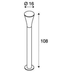 Wegeleuchte Alpa Cone Grau - Metall - 8 x 108 x 8 cm