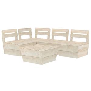 Garten-Lounge-Set Beige - Massivholz - Holzart/Dekor - 60 x 65 x 60 cm