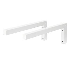 Console murale 2pcs 400x150mm Blanc Blanc - Métal - 3 x 15 x 40 cm