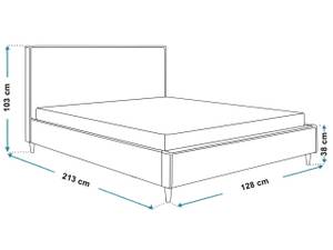 Polsterbett  GRENADA Grau - Breite: 128 cm