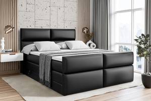 Boxspringbett BOXI3-Z KING Hochglanz Schwarz - Breite: 180 cm