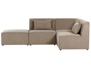 Sofa mit Ottomane LEMVIG 4-tlg Beige - Taupe - Mit Hocker - Mit Kissen - 2 Kissen - Tiefe: 166 cm