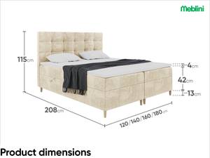 Boxspringbett Dico Beige - Breite: 160 cm - H3