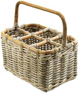 Flaschenhalter RATBOTTLE6G Grau - Rattan - 27 x 20 x 38 cm