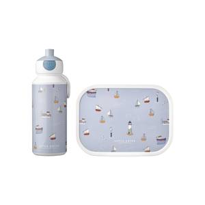 Lunchset Pop-Up Campus 2-teilig Blau - Kunststoff - 8 x 19 x 21 cm