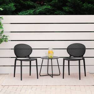 Chaise de jardin lot de 4 2470 Noir