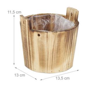 Holz Blumentopf im 3er Set Braun - Holzwerkstoff - 14 x 12 x 13 cm