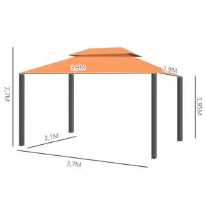 Gartenpavillon 01-0870 Orange - Metall - 290 x 270 x 390 cm