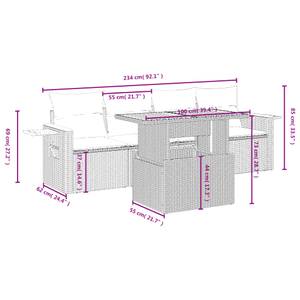 Gartensitzgruppe K4435(5-tlg) Schwarz - Massivholz - 69 x 62 x 85 cm