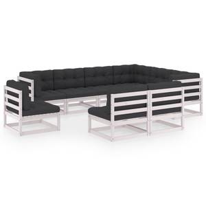 Garten-Lounge-Set (9-teilig) 3009829-2 Anthrazit - Weiß