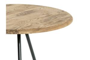 Table basse ronde BASTIAN en chêne 50cm Marron - Métal - Matière plastique - 50 x 43 x 50 cm