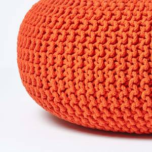 Großer Strickpouf 100% Baumwolle Orange