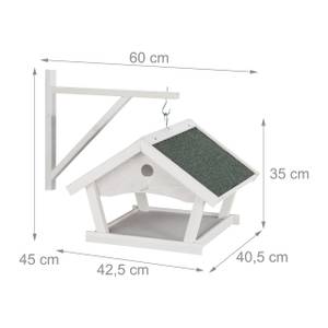 Weißes Vogelfutterhaus zur Wandmontage Grün - Weiß - Holzwerkstoff - Metall - Kunststoff - 43 x 35 x 41 cm