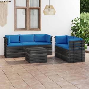 Gartensitzgruppe K137(6-tlg) Blau - Massivholz - 72 x 65 x 60 cm