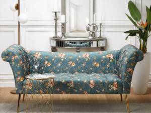 Chaiselongue NANTILLY Blau - Gold