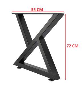 Tischgestell Metall ma23 Schwarz - Metall - 55 x 72 x 3 cm