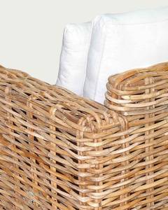 Cassiopée - Canapé et fauteuil de jardin Marron - Textile - 240 x 88 x 110 cm