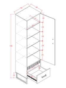 Vitrine LAMELIX Braun - Holzwerkstoff - 50 x 196 x 40 cm