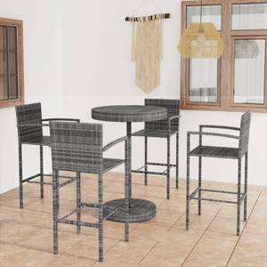 Bar-Set (5-teilig) Grau - Kunststoff - Polyrattan - 76 x 106 x 76 cm