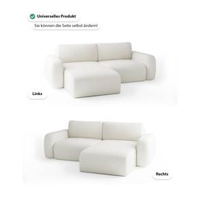 Ecksofa Eckcouch Sassari mini Sofa Creme - 148 x 257 cm