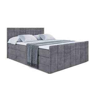 Boxspringbett MOETI-Z KING Steingrau - Breite: 180 cm