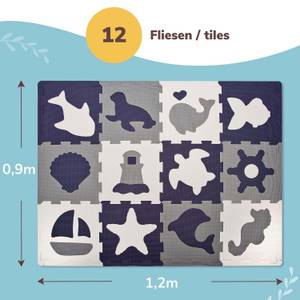 Puzzlematte für Babys - Meereswelt Blau - Grau - Weiß