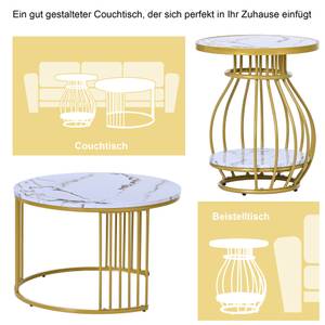 Couchtisch DianaVase Ⅱ (2er Set) Gold - Holzwerkstoff - Metall - 45 x 54 x 70 cm