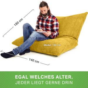 XXL Riesen Sitzsack "Square" aus Cord Gelb