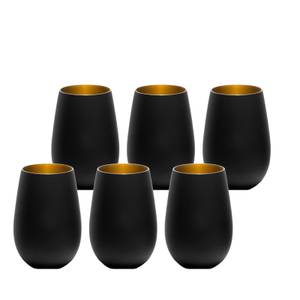 Becher Elements 6er Set Schwarz - Gold