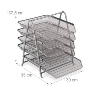 Dokumentenablage Metall mit 5 Fächern Silber - Metall - 30 x 38 x 35 cm