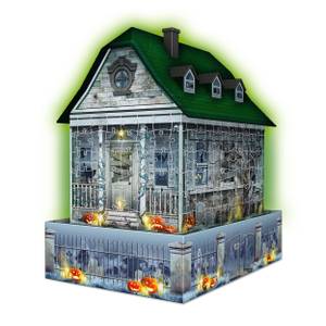 3D-Puzzle Gruselhaus bei Nacht Papier - 20 x 7 x 28 cm