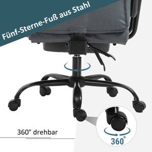 Bürostuhl mit Fußstütze 920-064 Grau - Textil - 80 x 126 x 68 cm