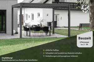 Pavillon Classic Aluminium 3x3,6 M Grau - Metall - 300 x 255 x 360 cm