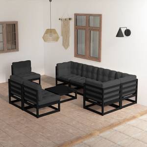 Salon de jardin (lot de 9) 3009798-2 Anthracite - Noir