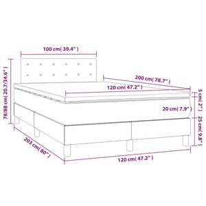 Boxspringbett 3017268-20 Hellgrau - 120 x 203 cm