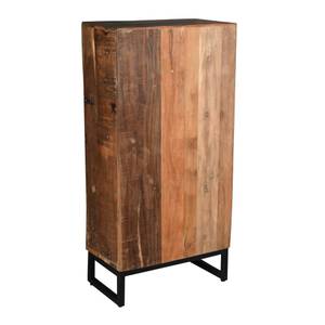 Commode haute en bois recyclé et métal Marron - Bois manufacturé - 55 x 112 x 30 cm