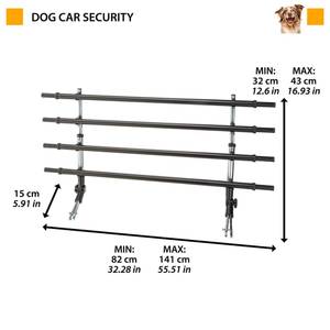 Hunde-Autogitter 436611 Schwarz - Metall - 141 x 43 x 15 cm