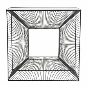Quadratische Konsole Glasplatte Schwarz - Metall - 35 x 81 x 80 cm