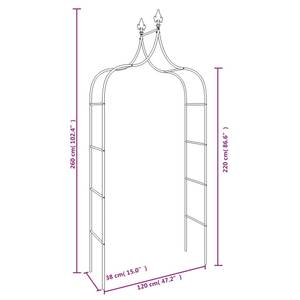 Gartenbogen 319349 (2er Set) Schwarz - Metall - 120 x 260 x 38 cm