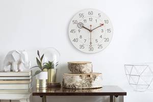 Horloge murale design THE PRECISE. Blanc - Bois manufacturé - 29 x 29 x 1 cm