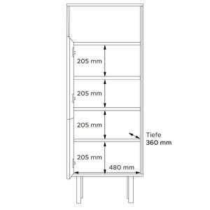 Regale LOFTY TV/HiFi-Einlage Schwarz - Braun - Eiche Dekor