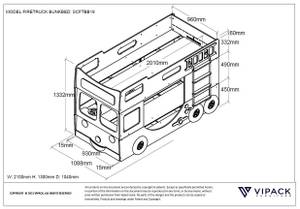 Etagenbett AUTO BB005 104 x 130 x 210 cm