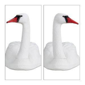 4 cygnes décoratifs pour le jardin XXL Blanc - Matière plastique - 81 x 43 x 34 cm