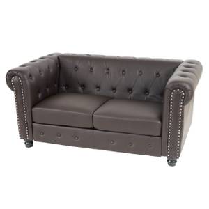 Luxus 2er Sofa Loungesofa Chesterfield Braun
