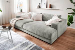 KAWOLA Big Sofa MADELINE Cord Hellgrau - Tiefe: 170 cm