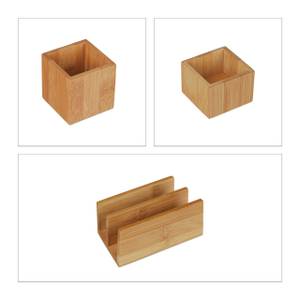 Schreibtisch Organizer Set 4-teilig Braun - Bambus - 31 x 5 x 9 cm