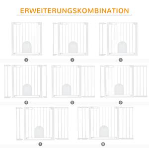 Türschutzgitter D06-110V02 Weiß - Metall - 2 x 76 x 131 cm