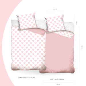 Bettwäsche Amelie Pink - Weiß - Textil - 135 x 200 x 1 cm