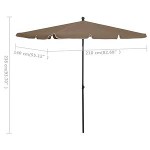 Parasol de jardin 315546 Gris - Textile - 140 x 238 x 210 cm