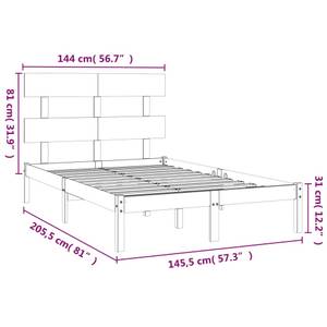 Bettgestell-K-8656 Schwarz - Breite: 146 cm